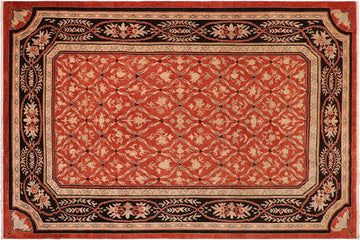 handmade Transitional Kafkaz Chobi Ziegler Rust Black Hand Knotted RECTANGLE 100% WOOL area rug 10 x 14